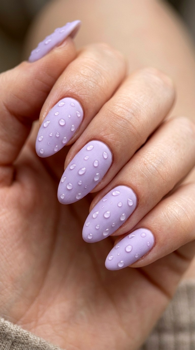 Dewy Pastel Raindrop Texture - 27 Picnic Spring Multicolor Nails