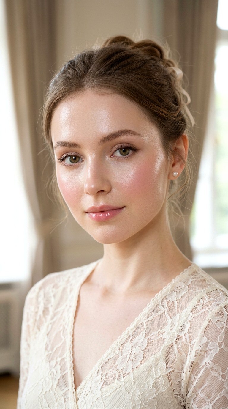 Dewy Porcelain Skin Makeup - 22 Balletcore Beauty Makeup Ideas