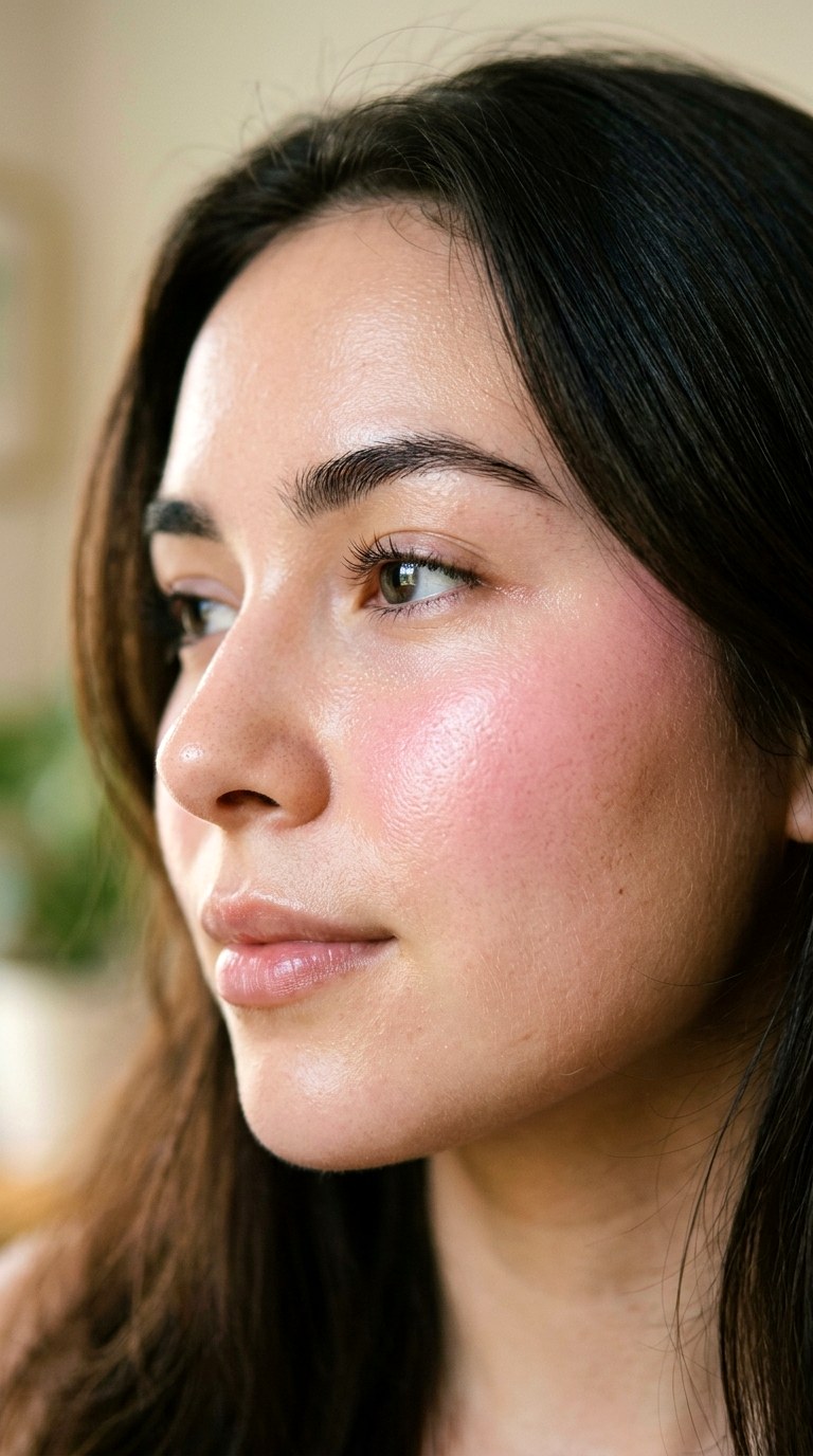 Dewy Skin Blush Integration - 28 Airbrushed Blush Makeup Trend