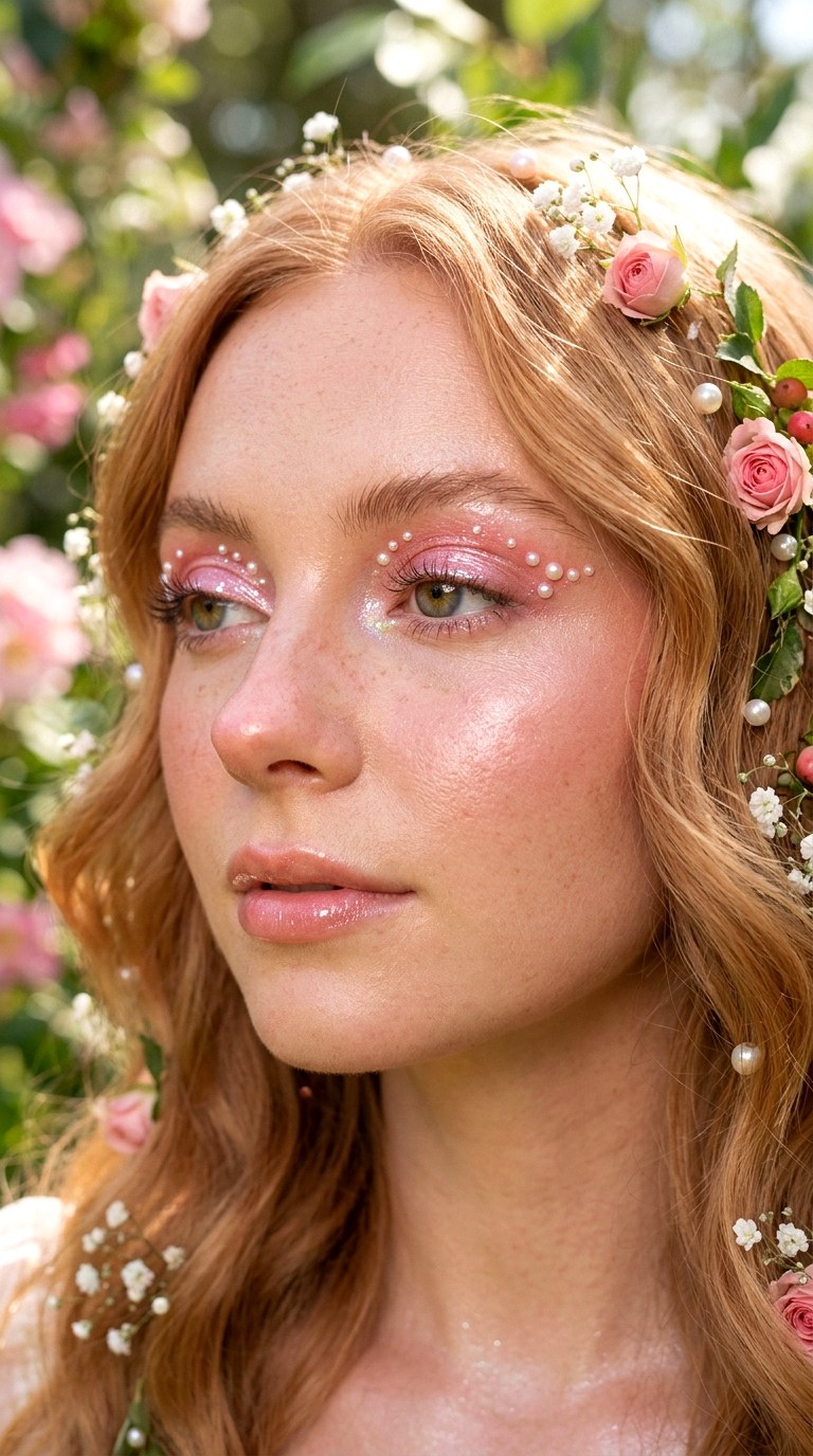 Dewy Strawberry Fairy Eyes - 23 Strawberry Milk Pink Eye Makeup Trend Ideas for 2026