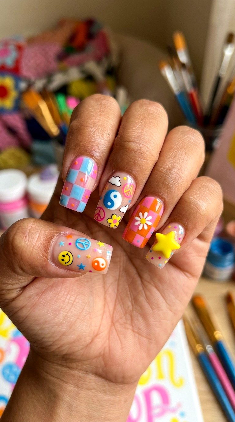 Doodle Pop Cartoon Mix - 27 Festival Spring Colorful Junk Nails