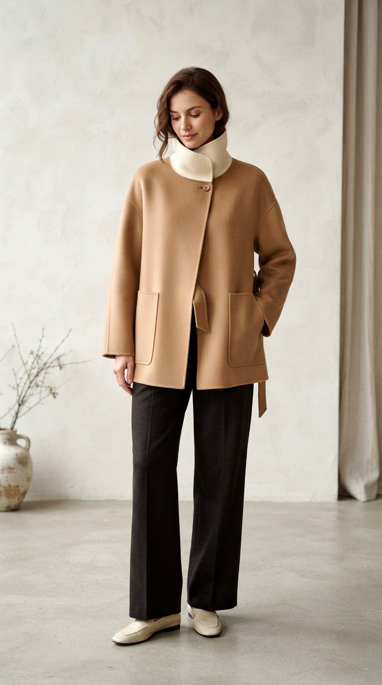 Double Face Wool high collar jacket - 30 high collar jacket