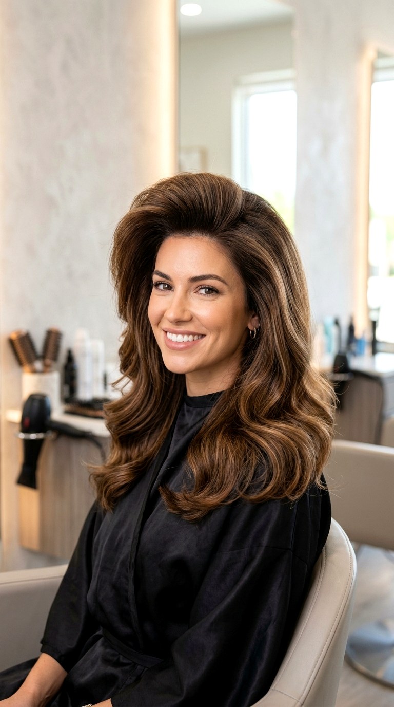 Double Round Brush Volume Hack - 21 mid length hair blowout