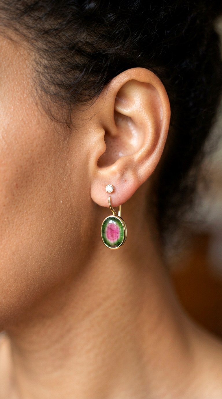Double Sided Tourmaline Studs Earrings - 30 classy earrings