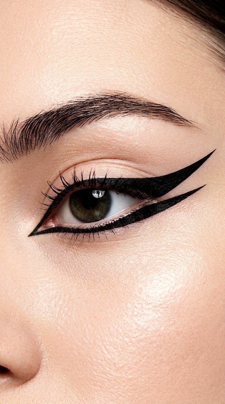 Double Wing Eyeliner - 22 Trending eyeliner styles 2026