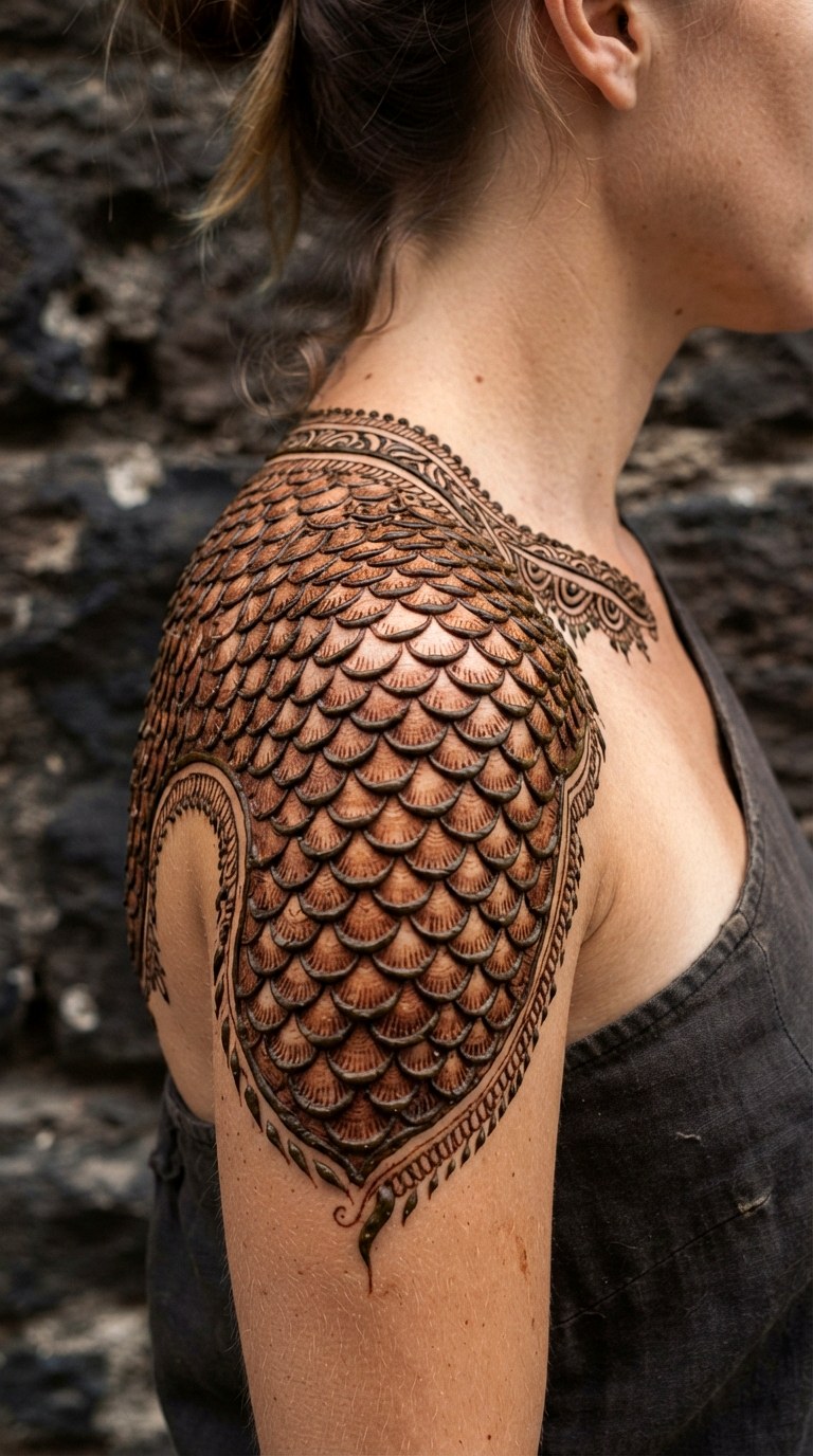 Dragon Scale Texture - 27 henna tattoo design