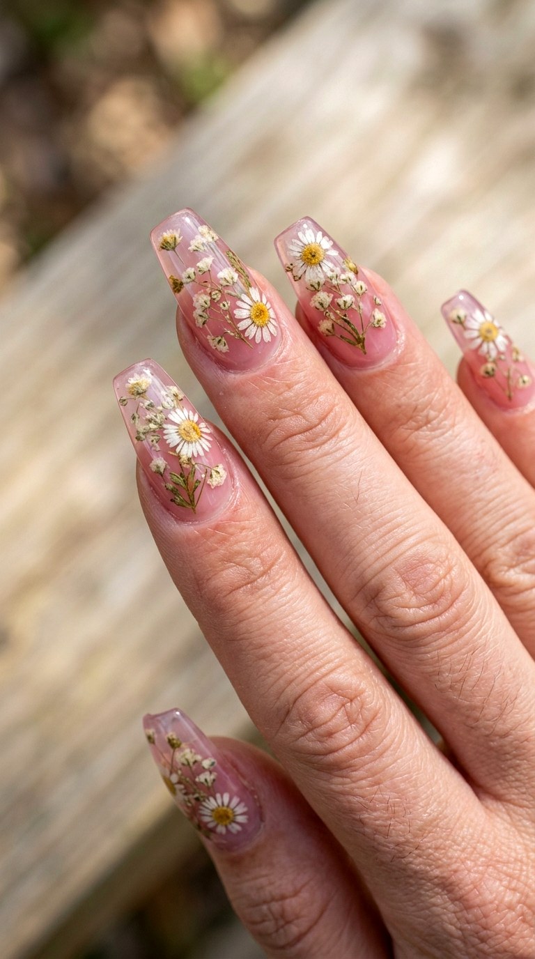 Dried Flower Meadows - 22 Funky Spring Colorful Junk Nails