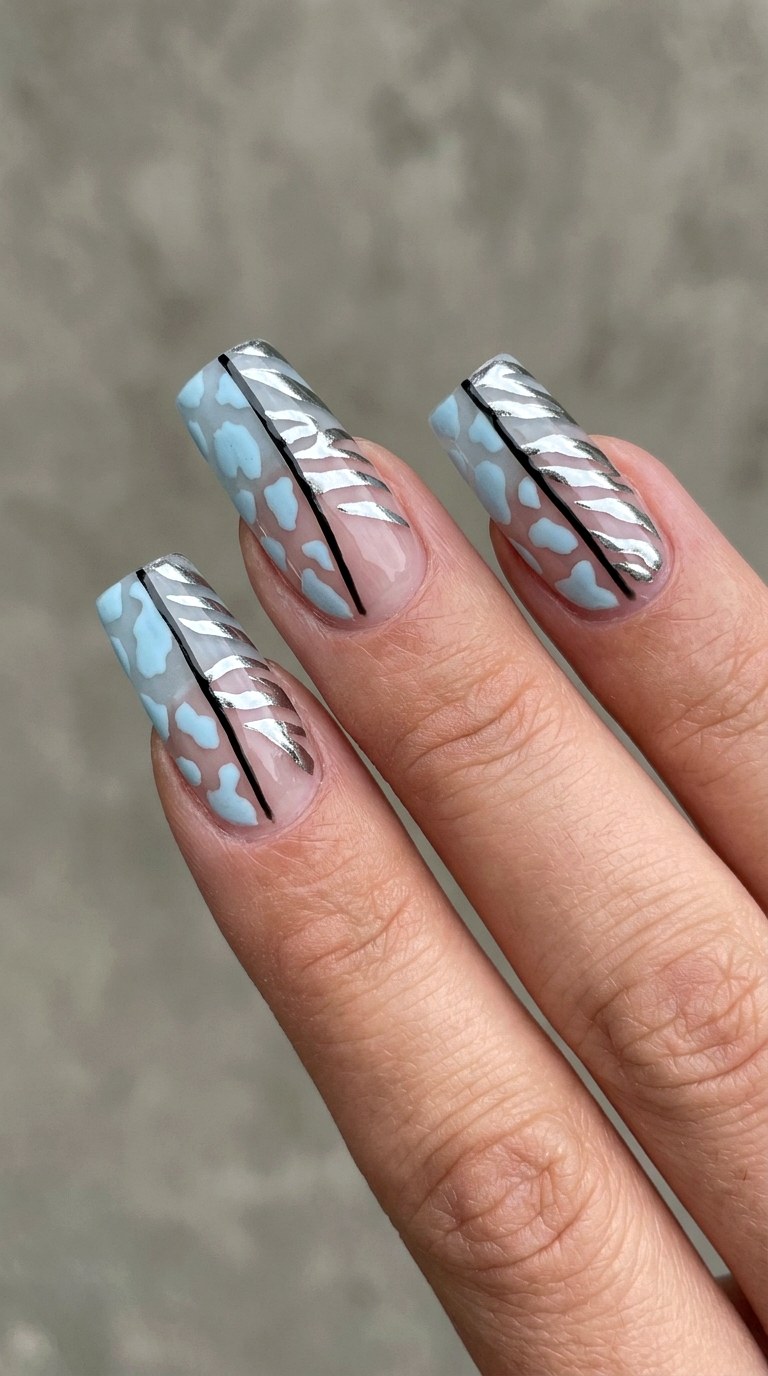 Dual Finish Animal Print Mashup - 29 Maximalist Spring Colorful Junk Nails