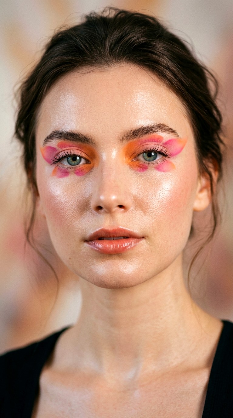 Dual Tone Floating Petal Gradient - 22 Floating Petal Spring Eyeliner Dreamy Detached Shapes Inspired by Blooming Garden Energy