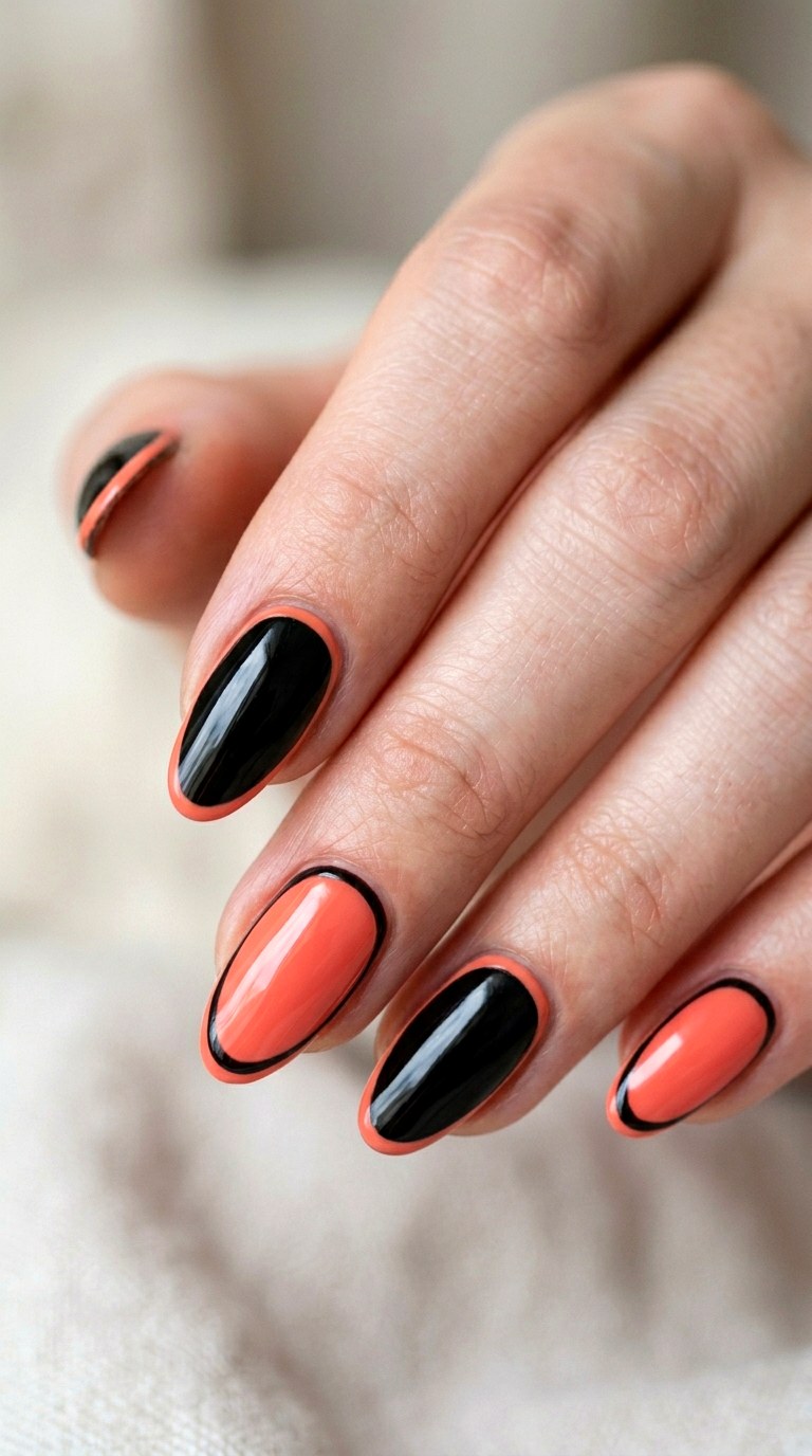 Dual Tone Threaded Borders - 29 Fine-Line Spring Acrylic Nails