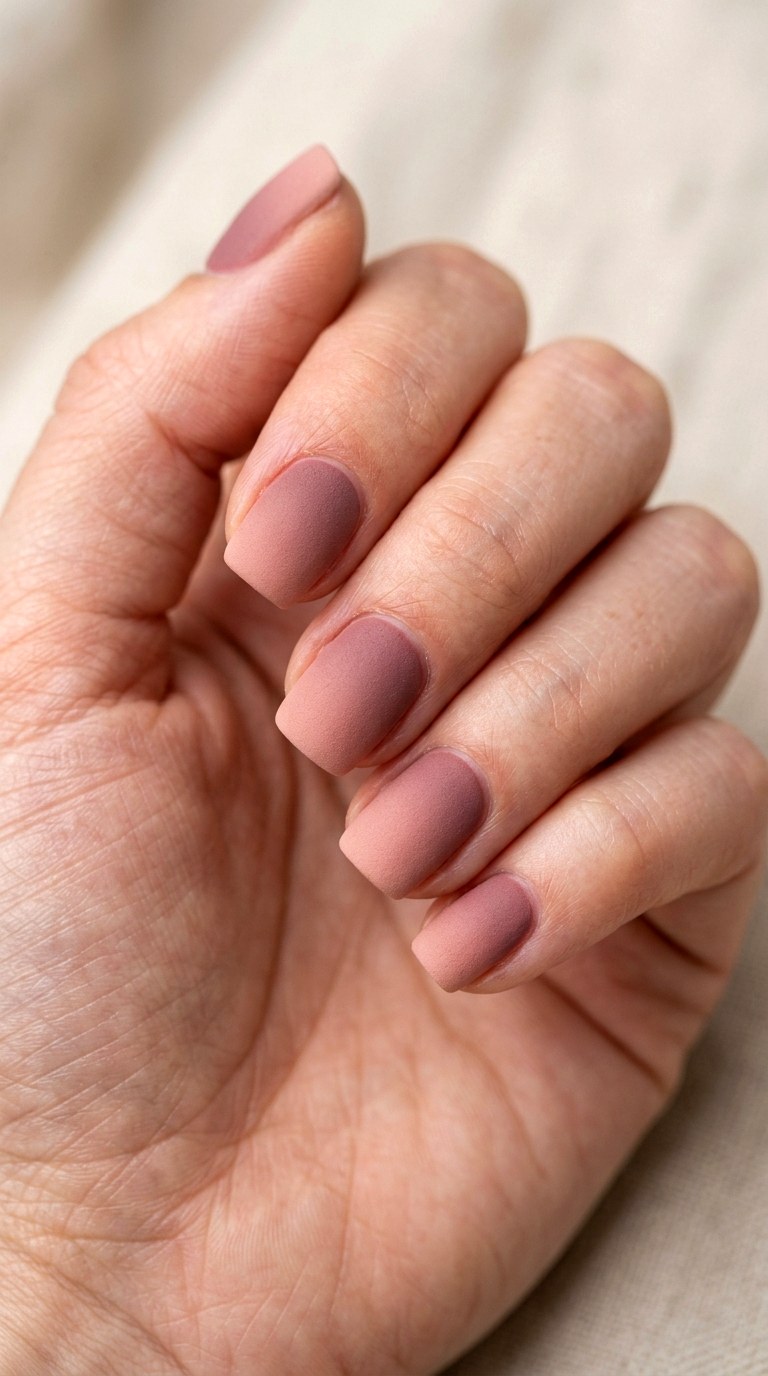Dusty Blush Matte Texture - 24 Radiant Spring Ombre Nails