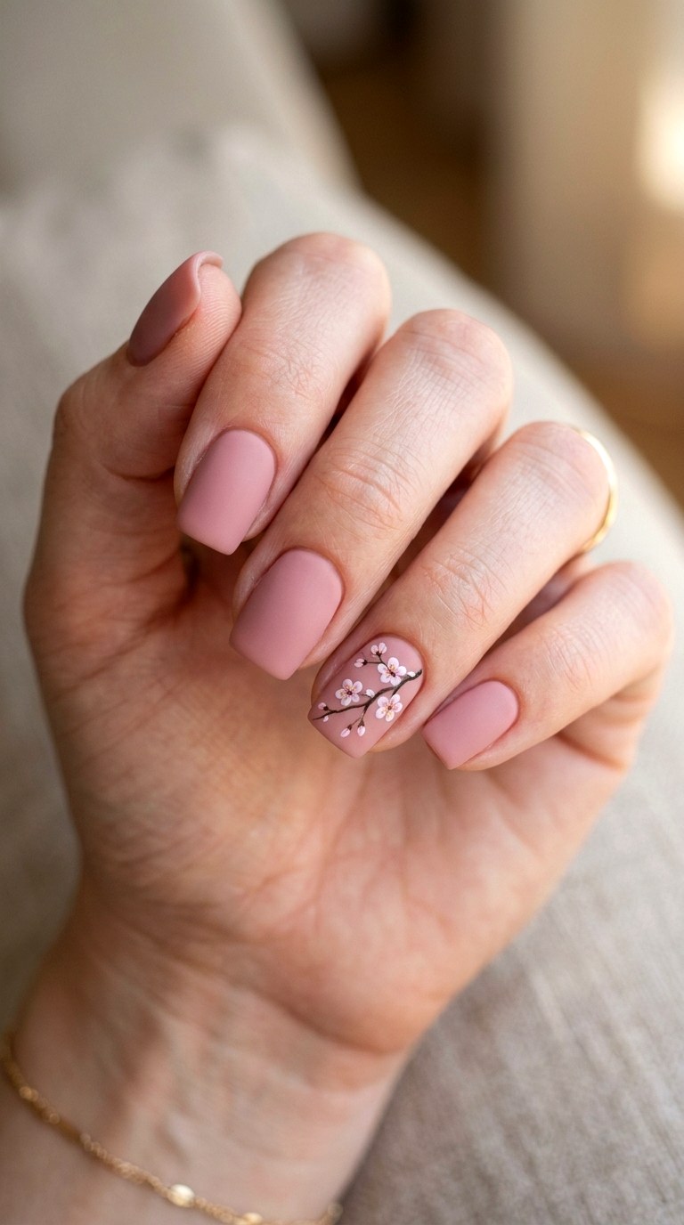 Dusty Rose Minimalism - 26 Matte Spring Acrylic Nails