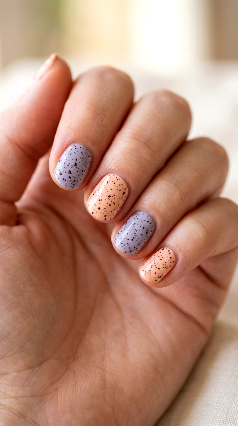 Easter Egg Speckled Nails - 24 Fresh Spring Acrylic Nails