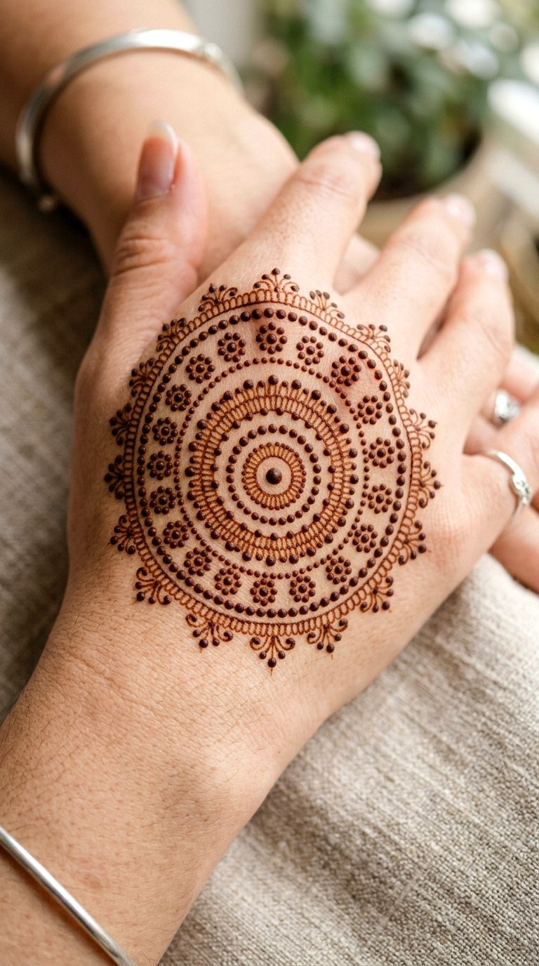 Easy Dot Mandala - 24 henna designs easy