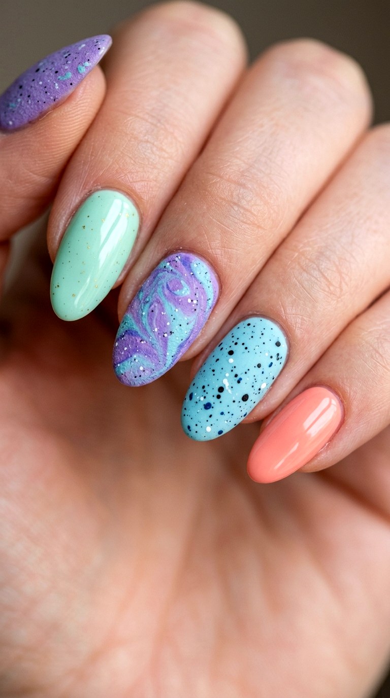 Eclectic Easter Egg Palette Mix - 26 Early Spring Multicolor Acrylic Nails