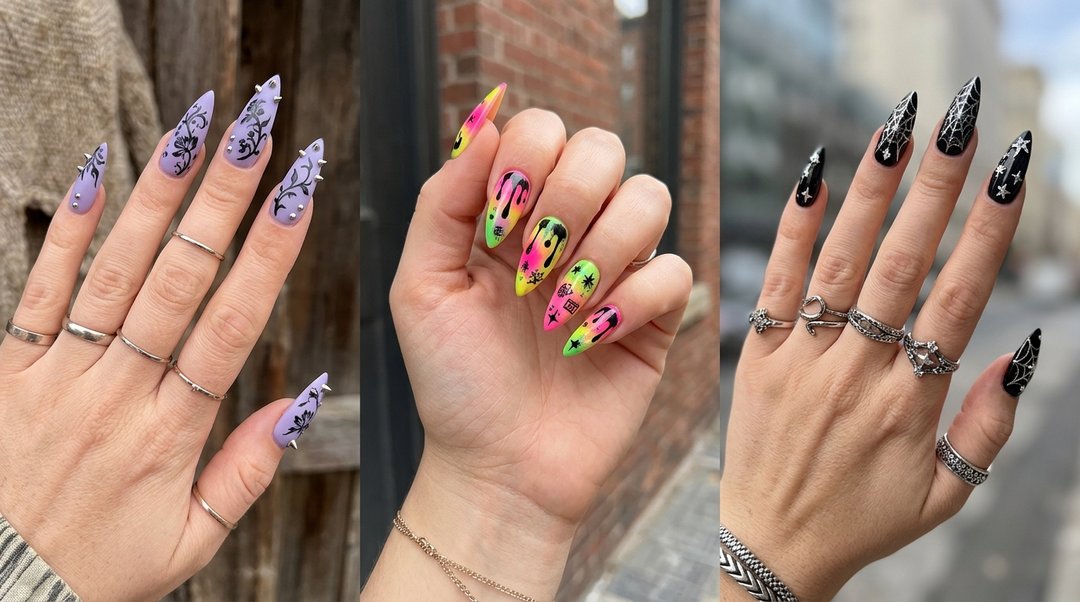 Edgy Spring Stiletto Nails
