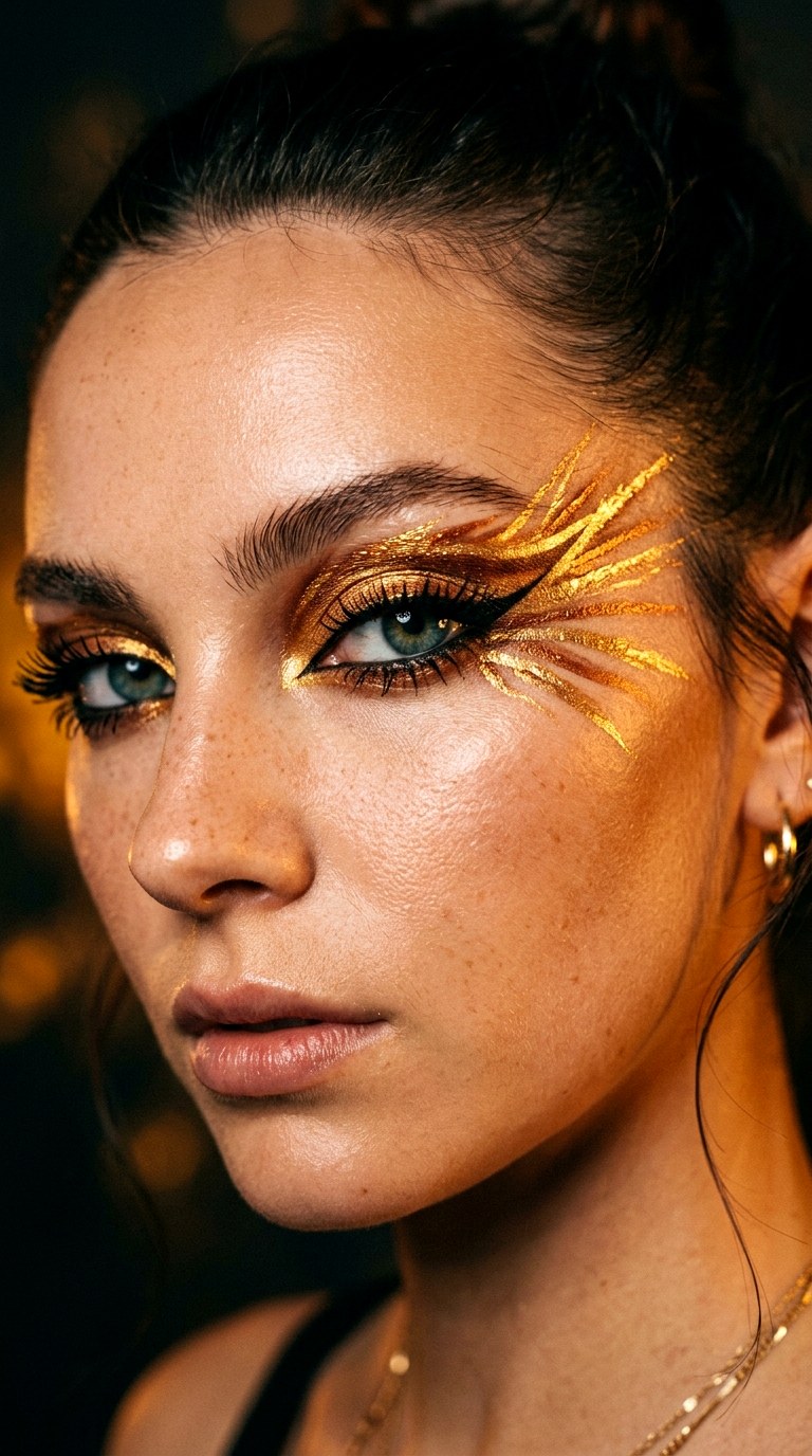 Editorial Solar Flare Graphic Wings - 21 Solar Flare Spring Eyeliner Radiant Inner-Corner Glow Wings for a Warm Seasonal Aura