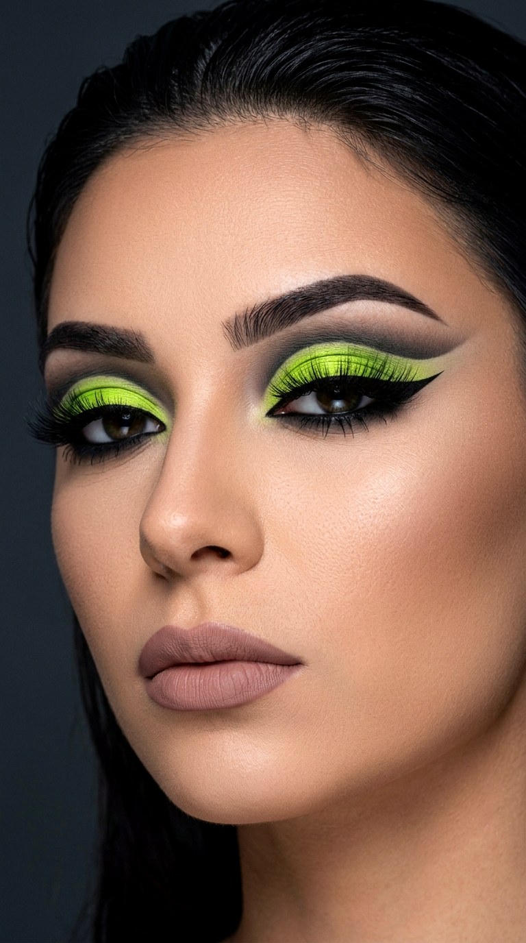 Electric Lime Cut Crease - 22 Summer Citrus Pop Eyes Lemon, Orange & Lime Shades