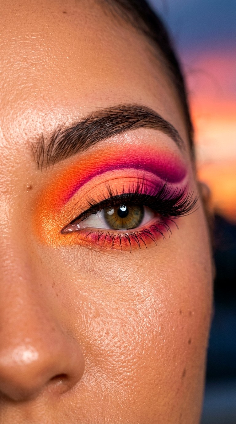 Electric Sunset Cut Crease - 28 colorful eyeshadow looks