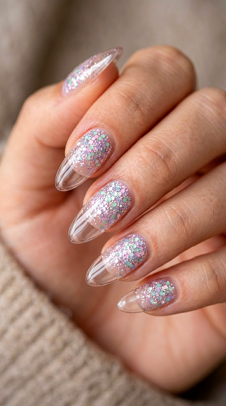 Elegant Color Fade Glitter - 29 Subtle Spring Multicolor Nails