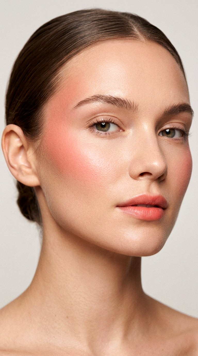 Elevated Cheekbone Placement - 28 Airbrushed Blush Makeup Trend