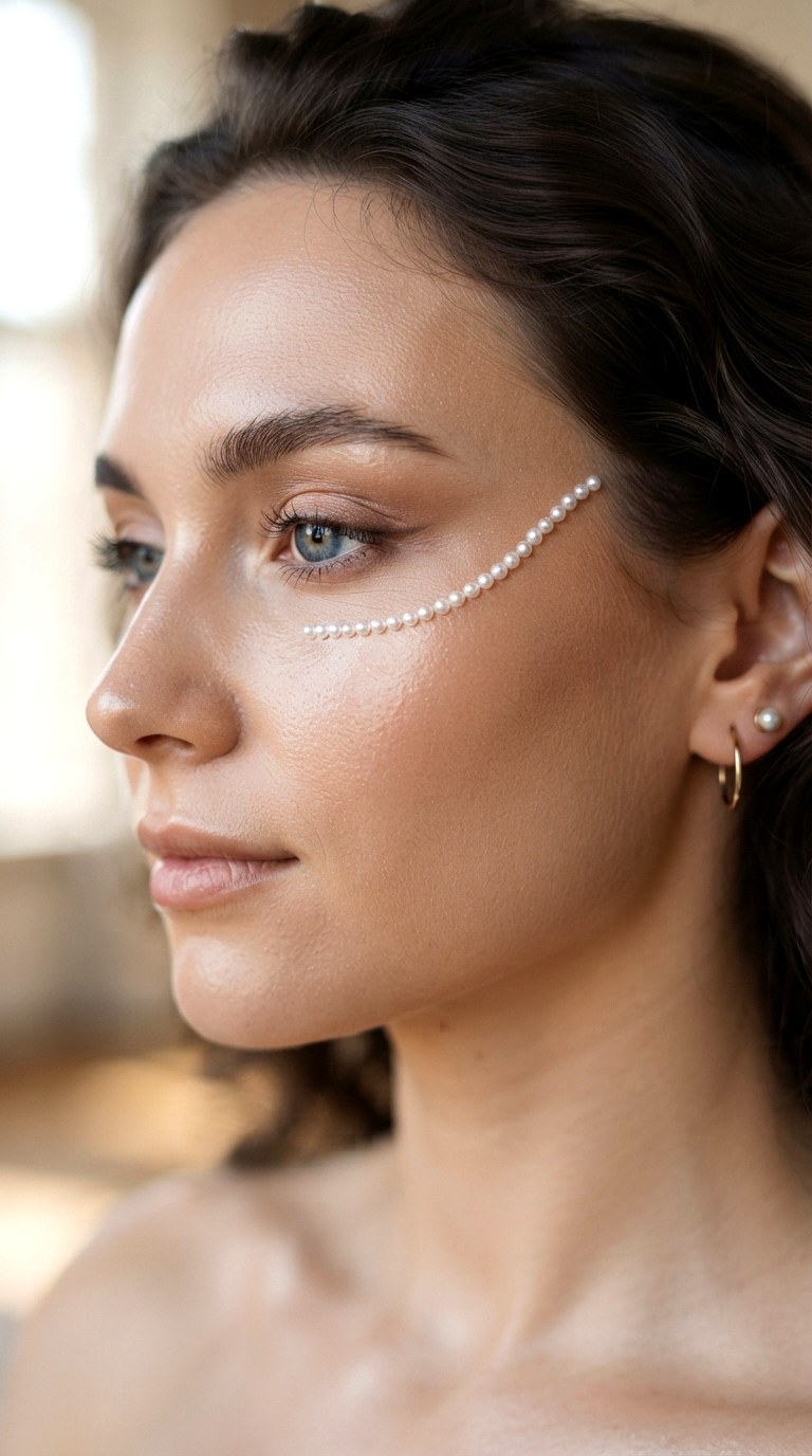 Embellished Pearl Contour - 30 creative makeup looks