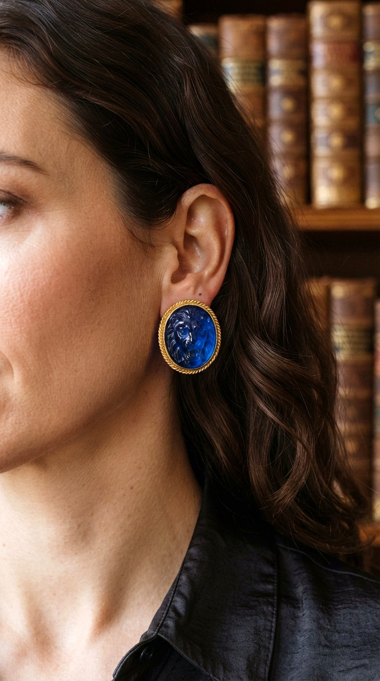 Enamel Intaglio Signet Studs Earrings - 30 classy earrings