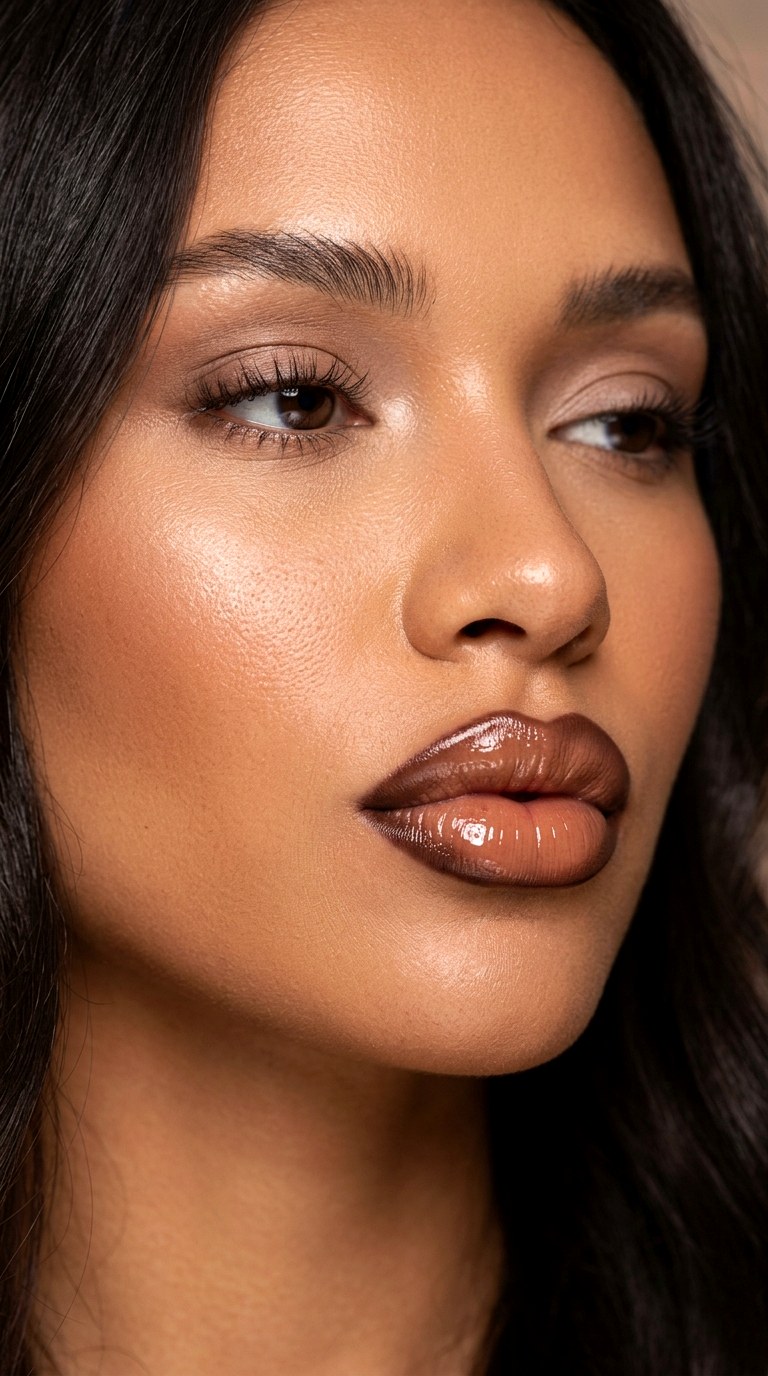 Espresso Brown Overlined Lips - 27 Viral Bold Pouty Lips Makeup Trends Taking Over 2026