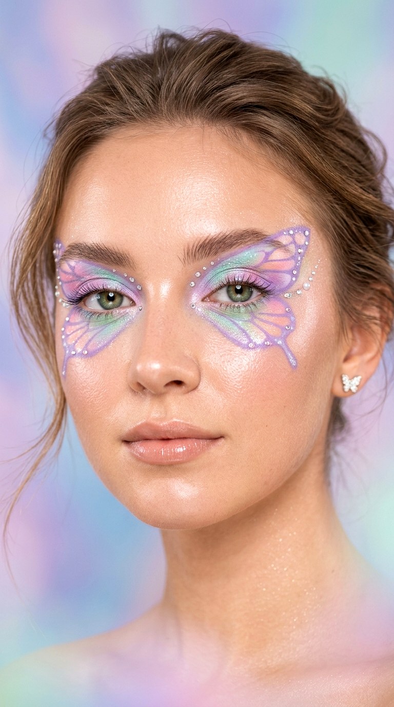 Ethereal Multi Pastel Butterfly - 27 Butterfly Pastel Eye Makeup