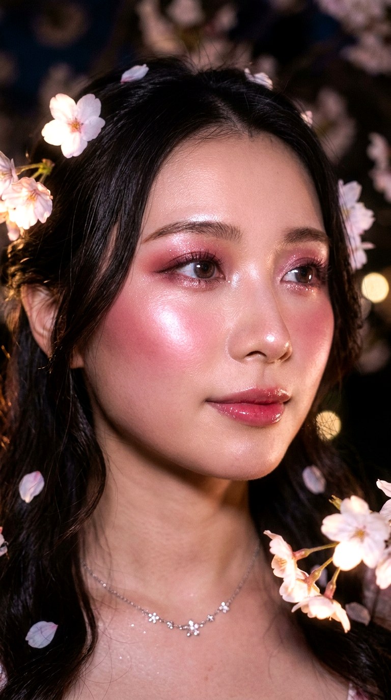 Ethereal Sakura Night Glow Look - 20 Cherry Blossom Glow Makeup