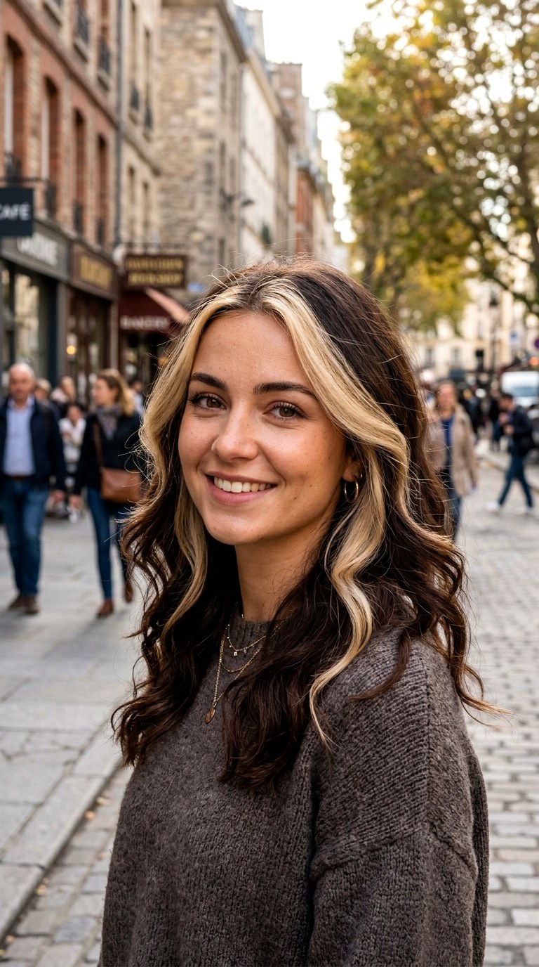 Face Framing Money Piece - 20 hair color ideas for brunettes
