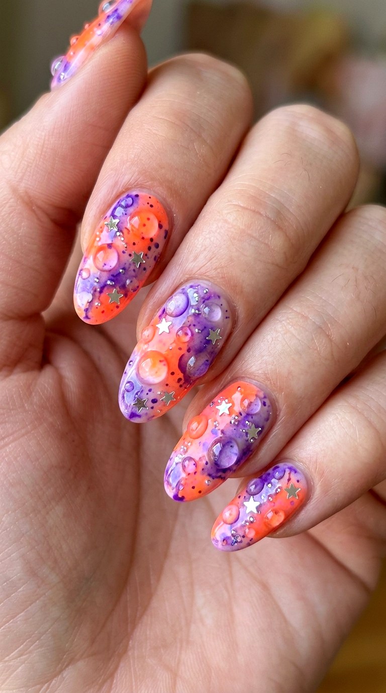 Fairycore Dewdrop Texture Art - 23 Whimsical Spring Colorful Junk Nails