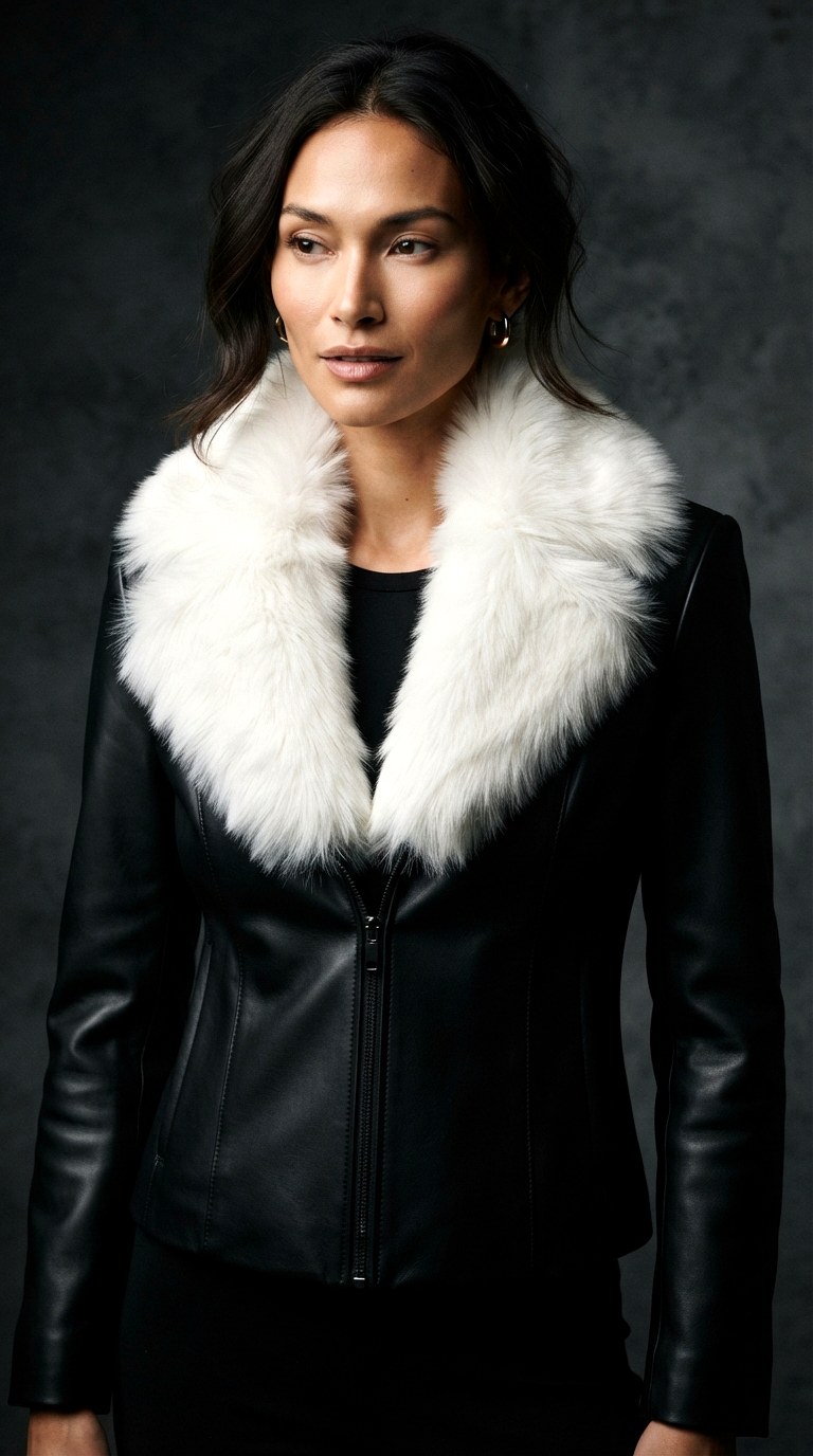 Faux Fur high collar jacket - 30 high collar jacket