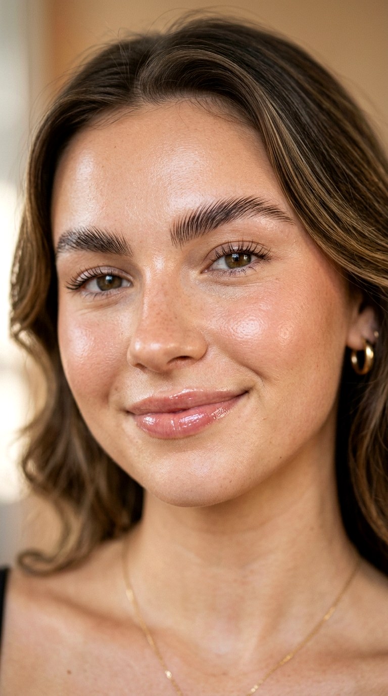 Feathered Brows and Radiant Skin - 22 Clean Radiant Face Makeup Trend