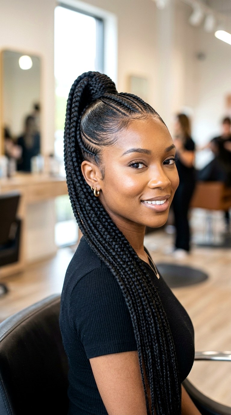 Feed In Stitch Ponytail Braids - 21 hairstyle braids