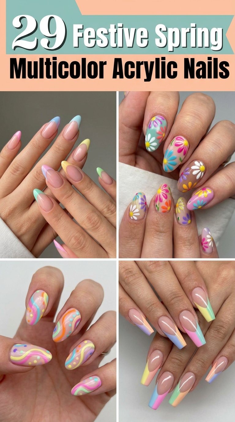 Festive Spring Multicolor Acryli…