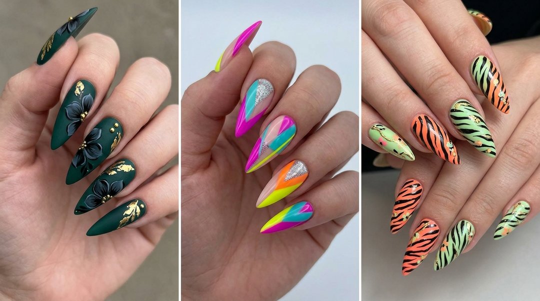 Fierce Spring Stiletto Nails