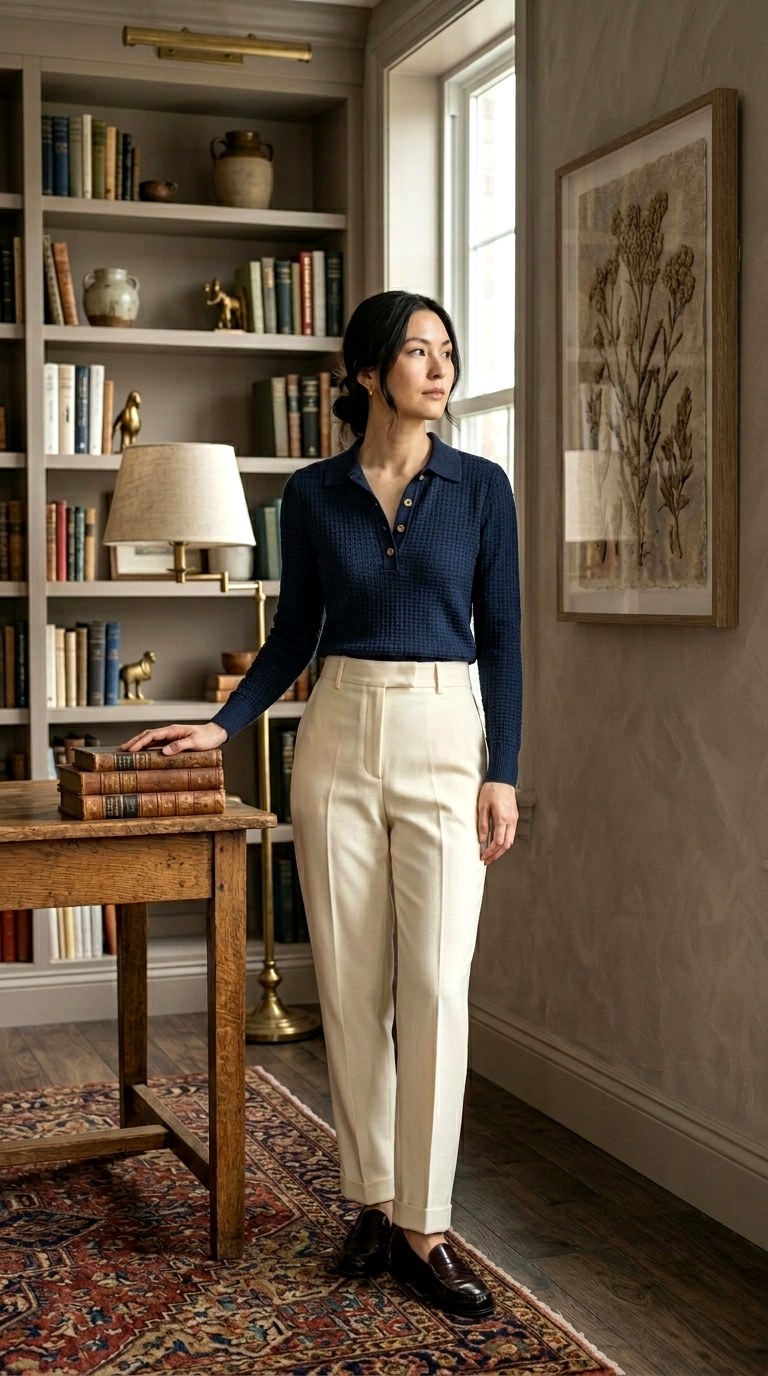 Fine Gauge Knit Polo - 20 casual business attire for women