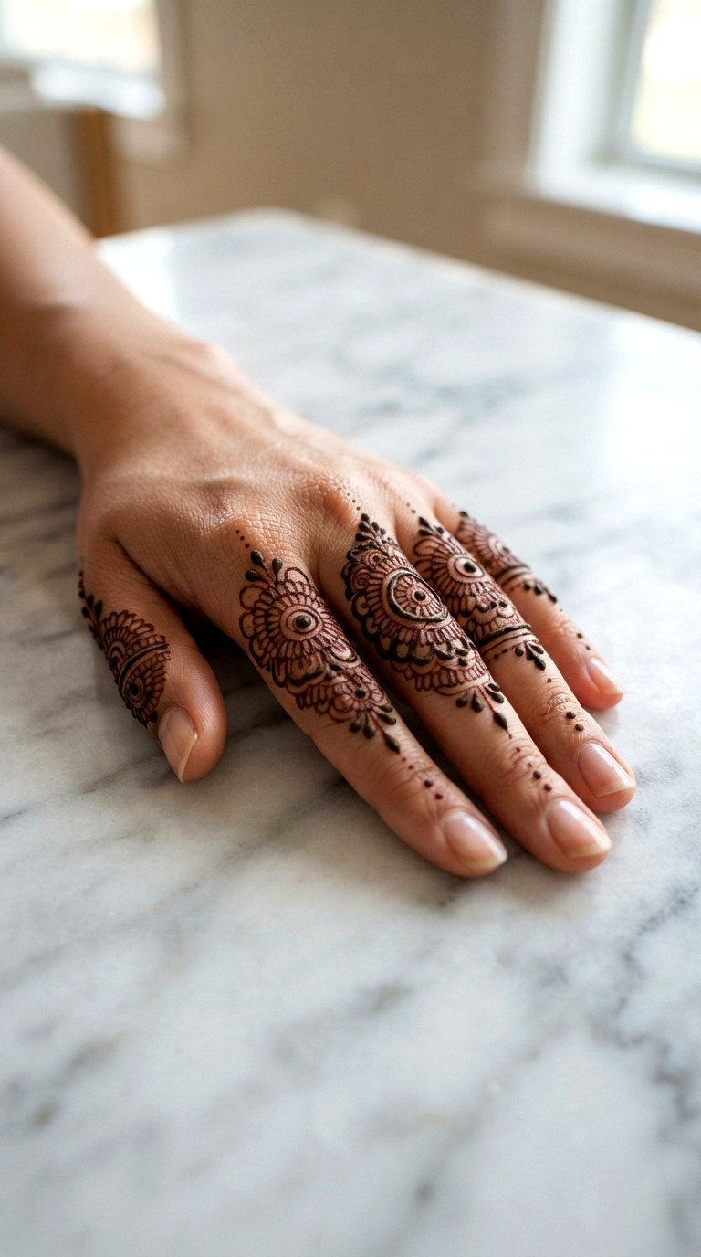 Finger Mandala Rings - 27 henna tattoo design