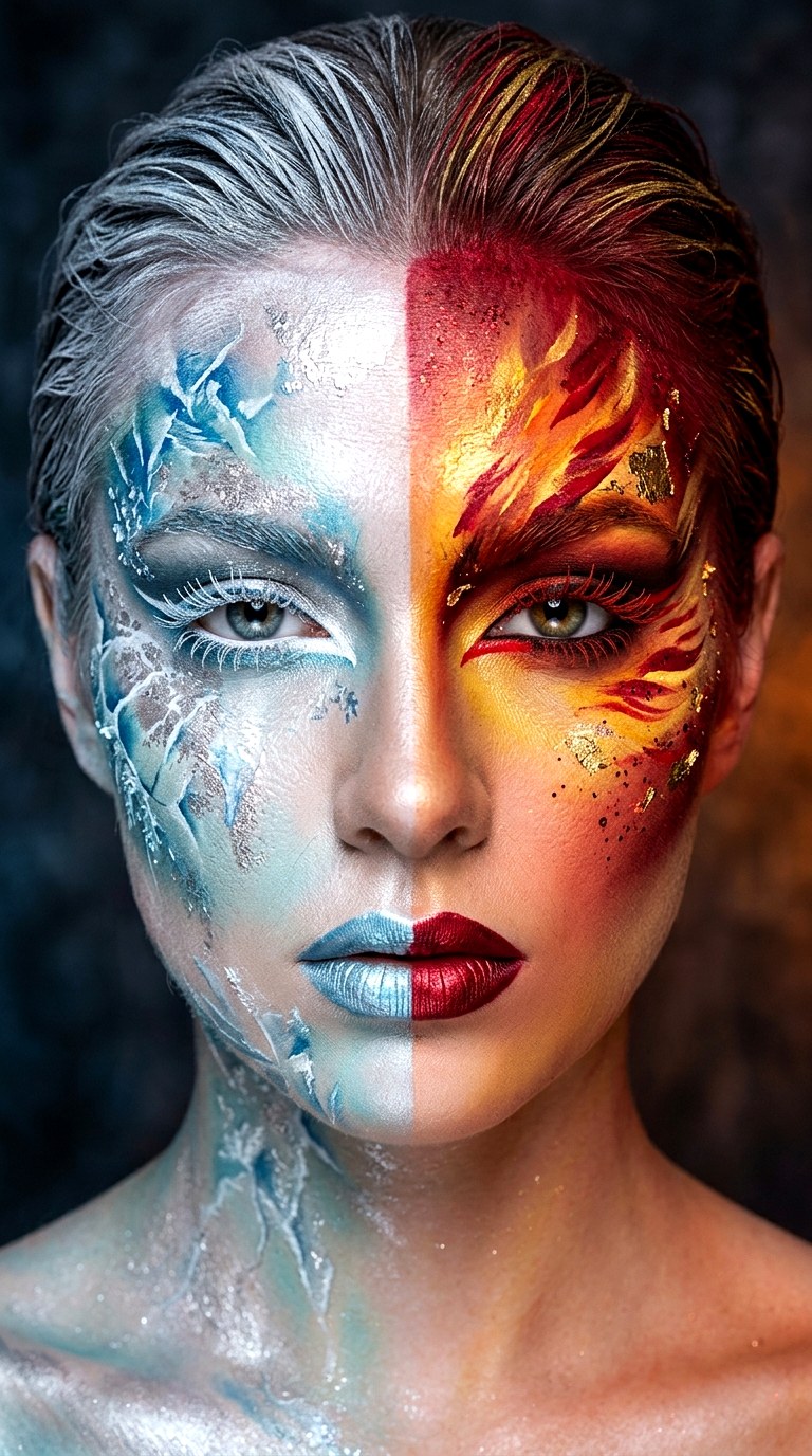 Fire and Ice Makeup - 26 makeup idea creative