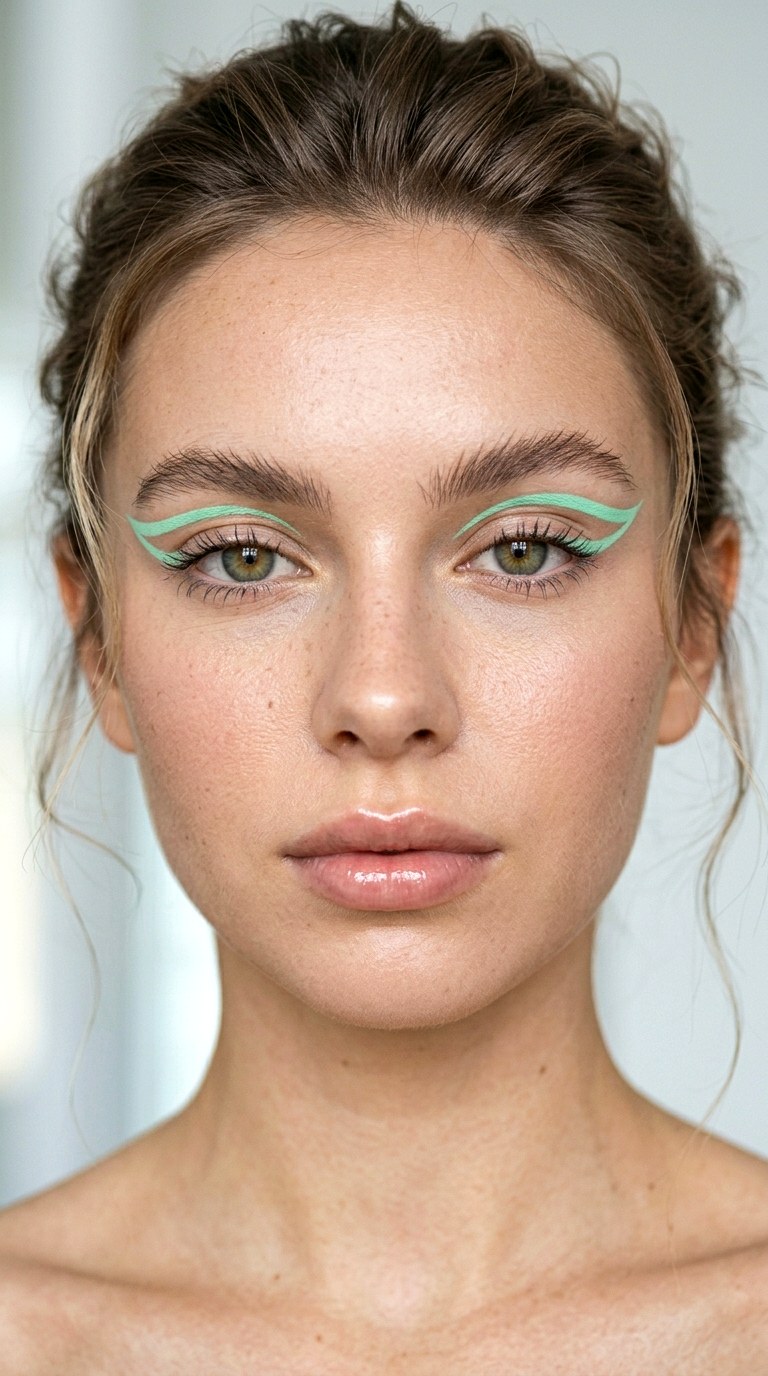 Floating Mint Green Crease Liner - 28 Mint Green Graphic Liner Look