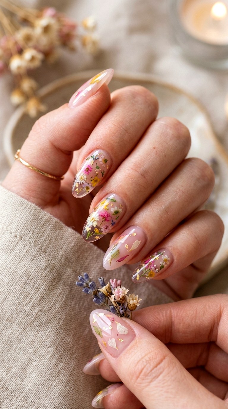 Floral Jelly Nails - 30 Floral Spring Nail Designs That Are Perfect for the Season
