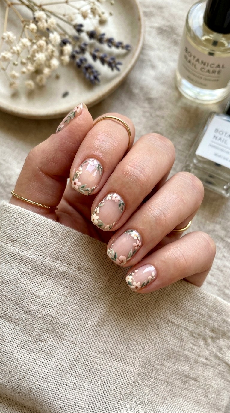 Floral Negative Space Nails - 30 Floral Spring Nail Designs That Are Perfect for the Season