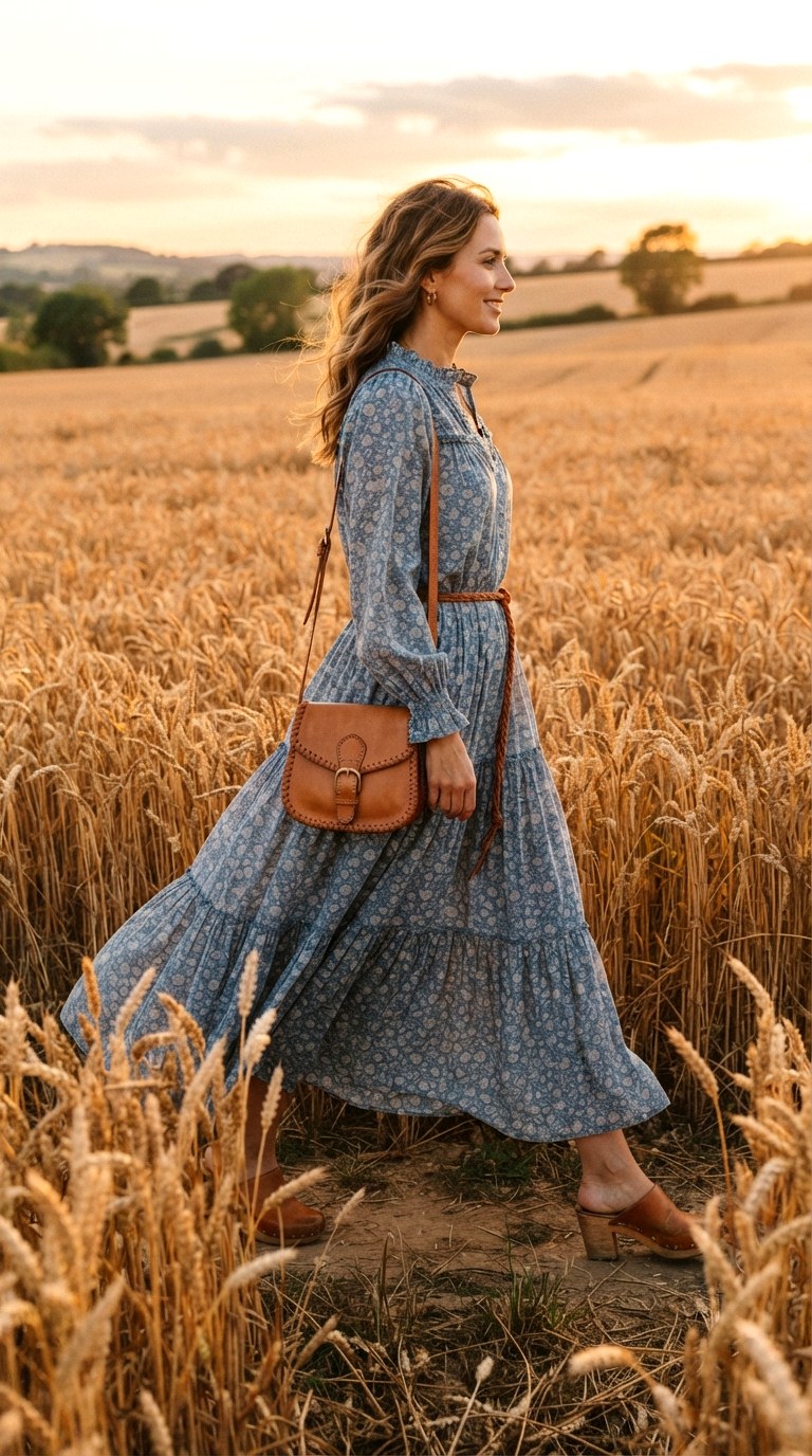 Flowing Prairie Maxi Dress Western Chic Outfit - 29 western chic outfits