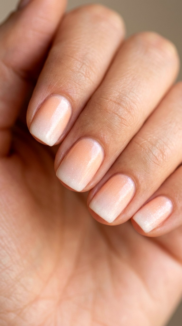 Frosted Peach Sorbet Ombre - 25 Sunset Spring Ombre Nails