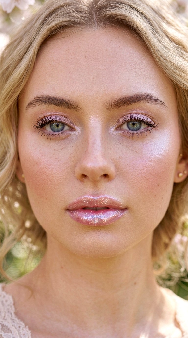 Frosted Pink Gloss Lips - 20 glossy lips makeup 2026