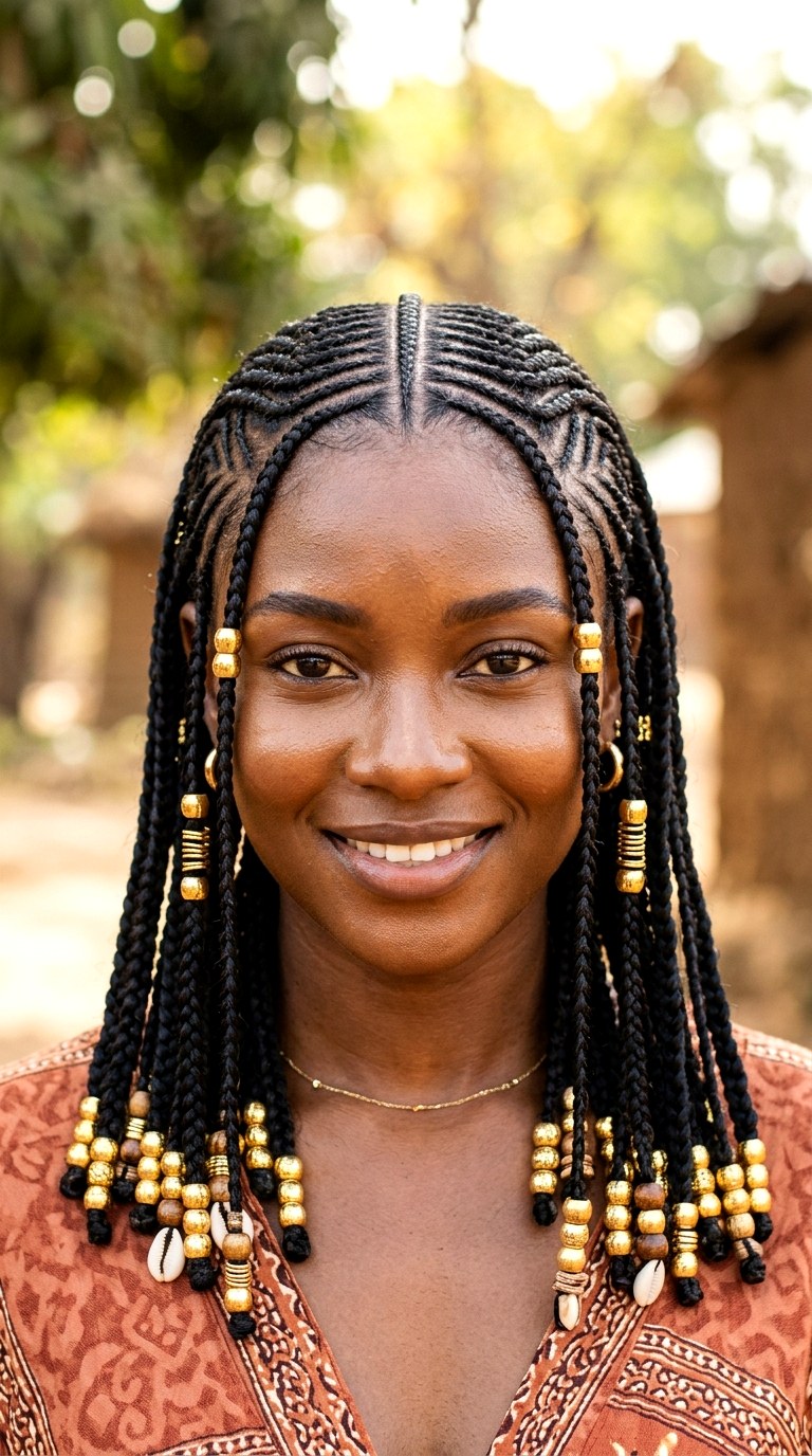 Fulani Inspired Front Stitch Braids - 21 hairstyle braids