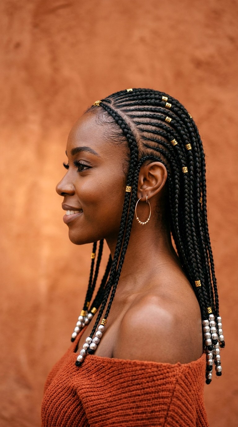 Fulani Inspired Stitch Braids - 27 braided hairstyles for black women