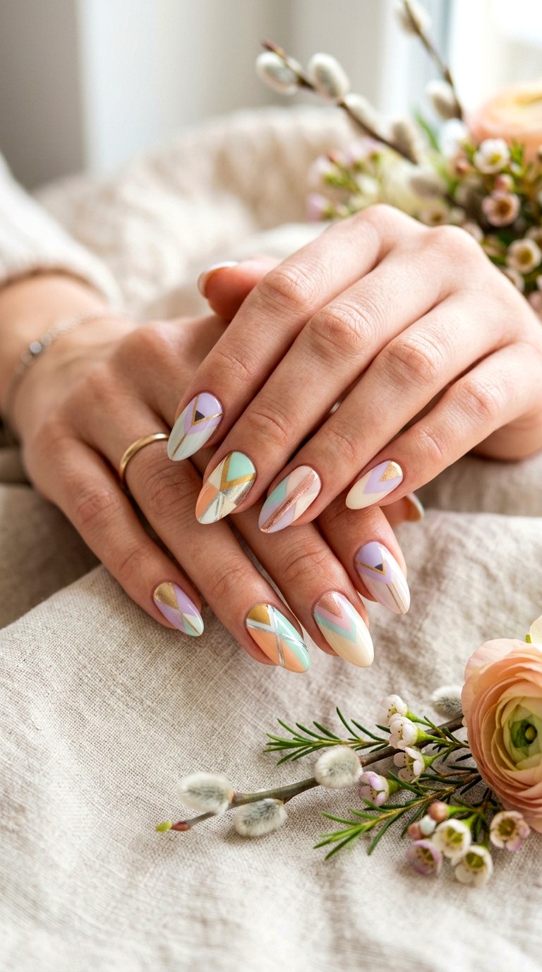 Geometric Patterns - 22 Spring Nail Inspiration Ideas for Your Next Manicure