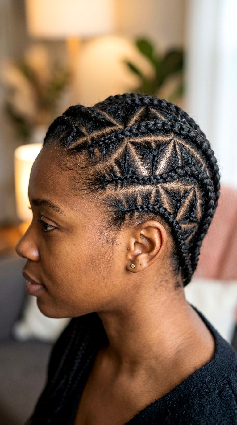 Geometric Triangle Parts - 26 cornrow hairstyles for women